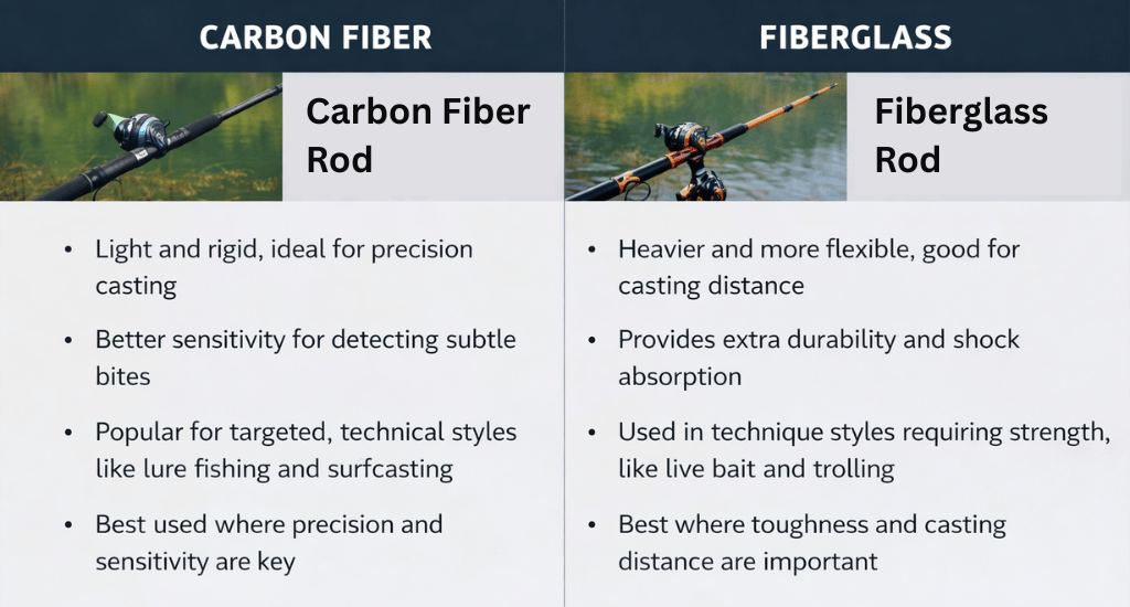 Which Fishing Techniques Work Best with Each Rod Material